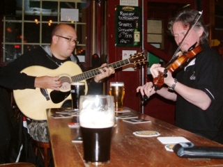 Sunday nights session in Mulligan's, lead by Dominic Crosbie and Siard De Jong